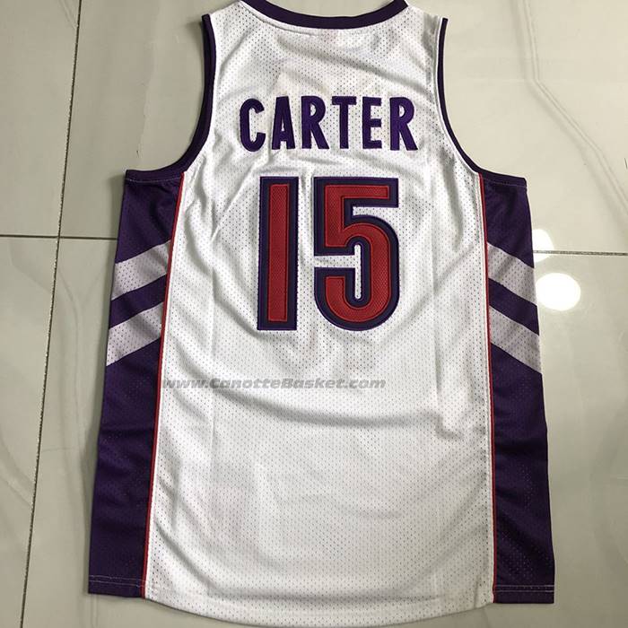 Maglia Toronto Raptors Vince Carter No 15 Hardwood Classics Bianco